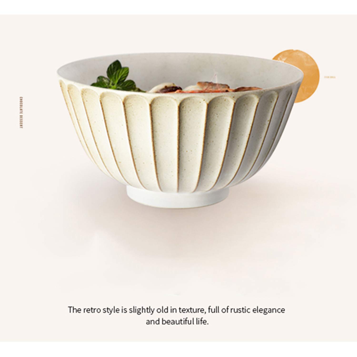 Bol en Céramique De Grande Capacité De 8 Pouces, Bol À Salade À Pétales en Relief, 1,4 L