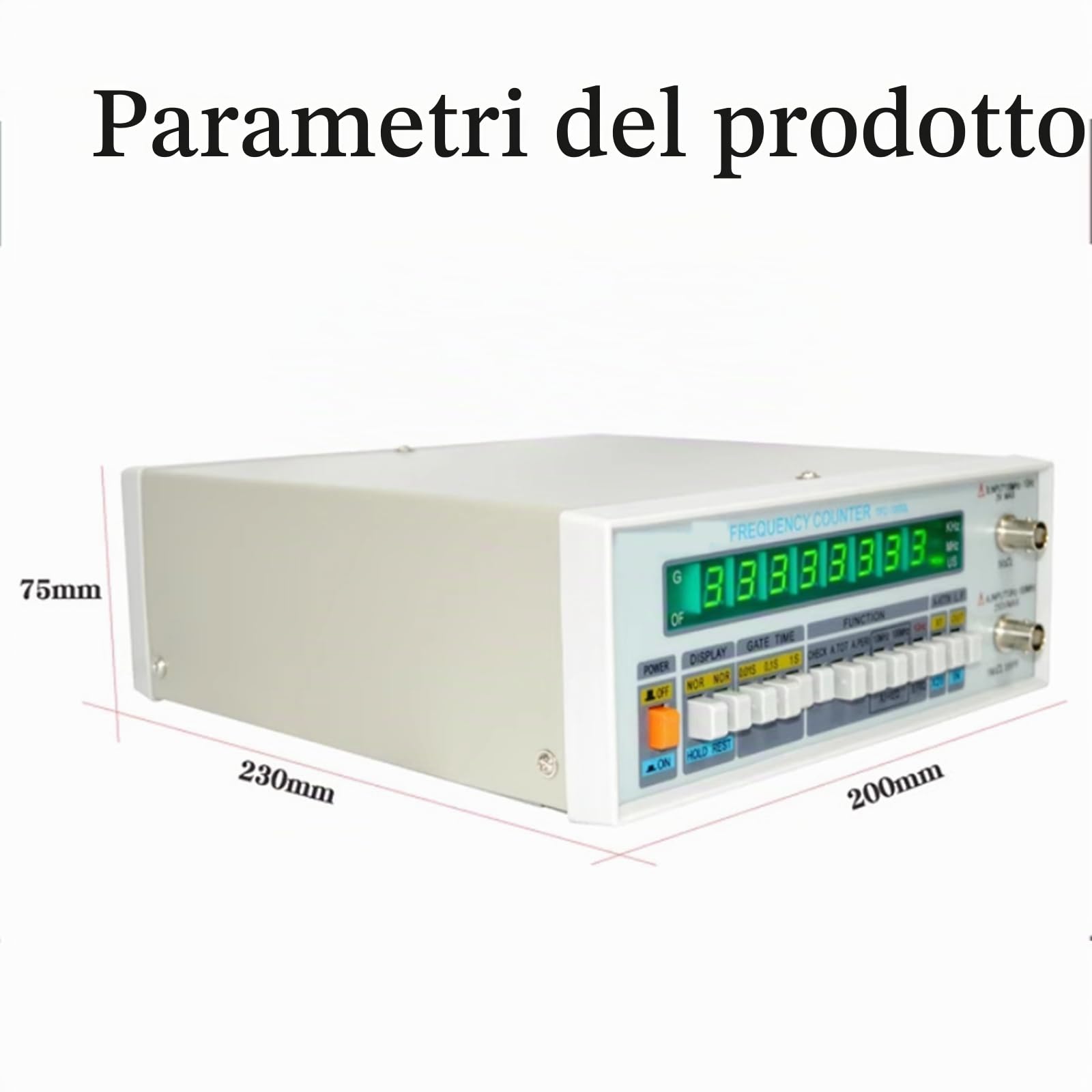 Contatore di Frequenza Ad Alta Precisione, Frequenzimetro Digitale Multifunzione, Elevata Stabilità, Display a LED a 8 Cifre, TFC2700L, per Laboratorio E Manutenzione di Apparecchiature