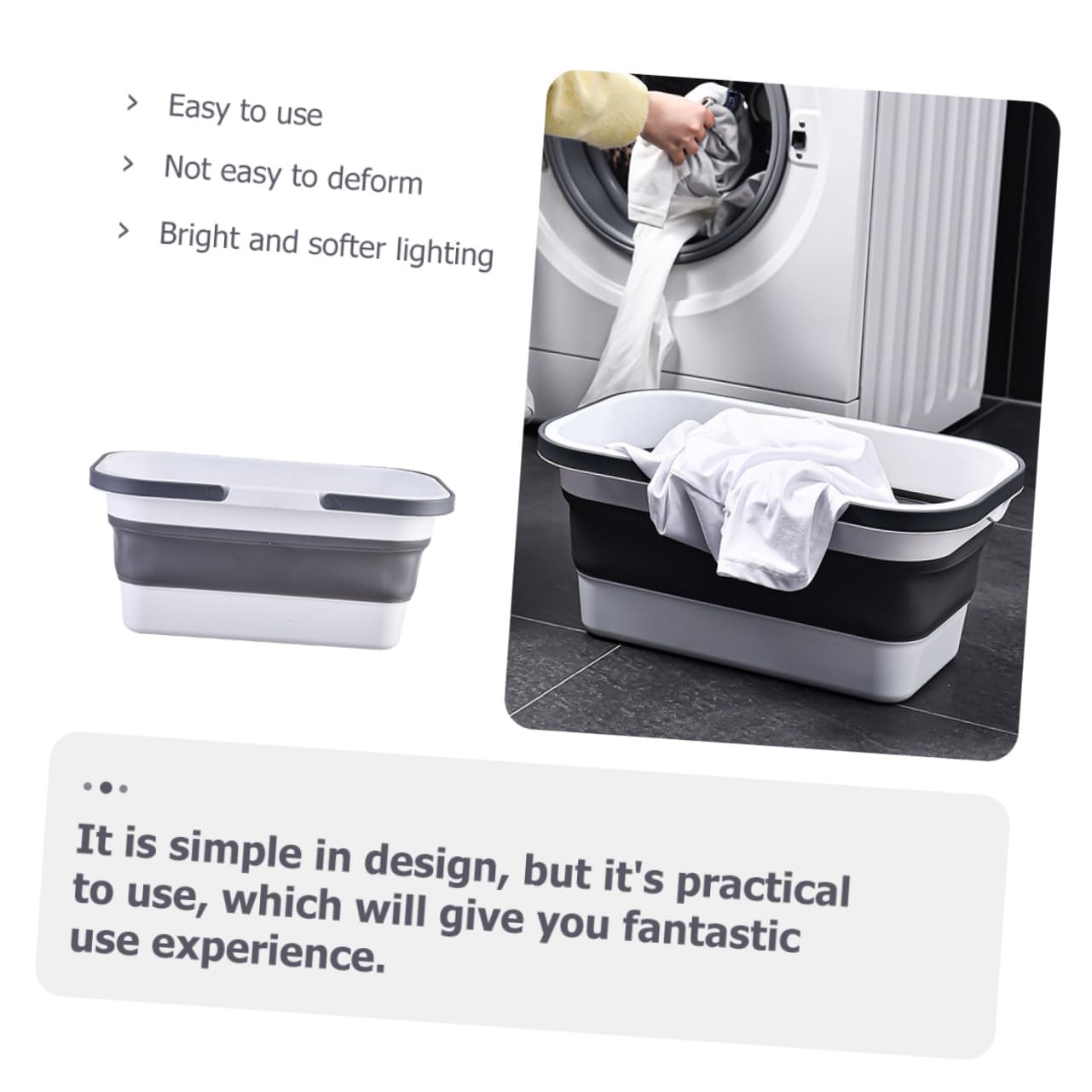 Secchio Pieghevole Portatile in PP e TPE con Manico Ergonomico e Antiruggine per Pulizia Casa Bagno e Campeggio Design Compatto e Robusto per Trasporto Facile