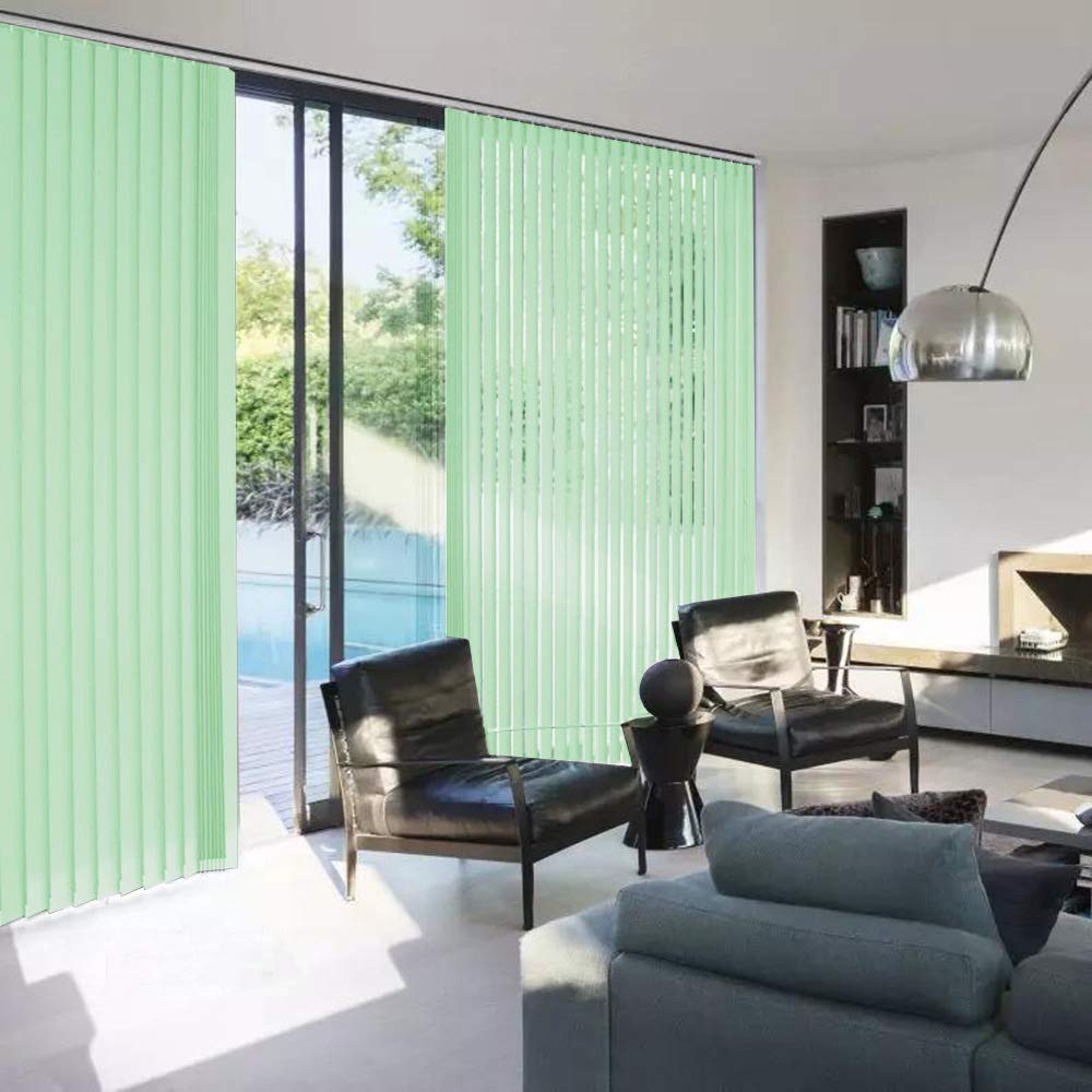 100% Blackout Vertical Window Shades, 3.5inch Slat Fabric Thermal Insulated Energy Saving UV Protection Decoration Vertical Window Blinds