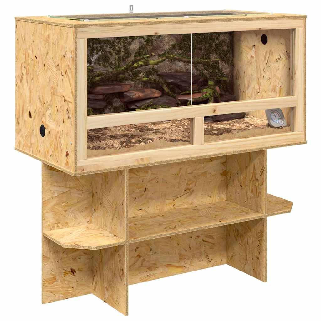 Terrarium Braun 100x50x100 cm OSB Indoor | Terrarien, Reptil Fütterungsbox für Reptilien, Schlangen, Schildkröten, Amphibien