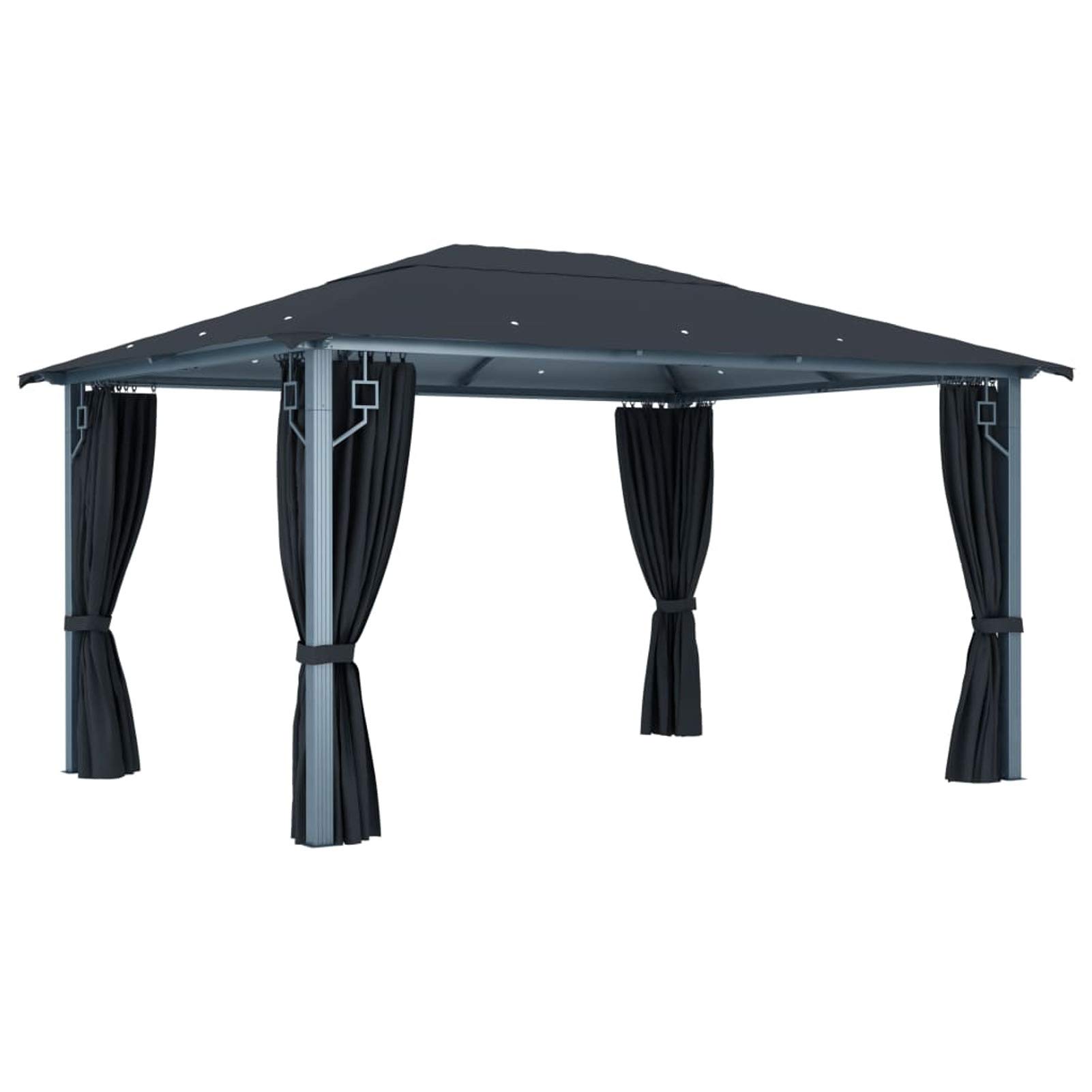 Homgoday Altana zewnętrzna, altana z namiotem 400 x 300 cm Antracyt Aluminium, Zewnętrzna altana do ogrodu Balkon Taras Balkonowy, Składane pawilony ogrodowe,