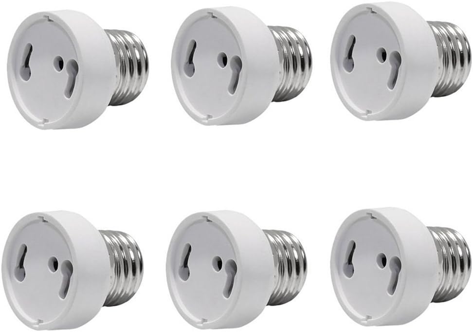 TWDRTDD 6 Pcs E26/E27 to GU24 Adapter - E26/E27 Edison Screw to GU24 Bayonet Base Bulb Socket Adapter Converter (6PCS)