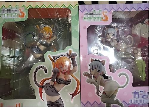 Miniatura 2 de Miss Kobayashi's Dragon Maid Tohru 10.6 in, Kanna Kamui 8.3 in PVC coleccionable, estatua de juego, figura de acción, modelo de personaje de anime