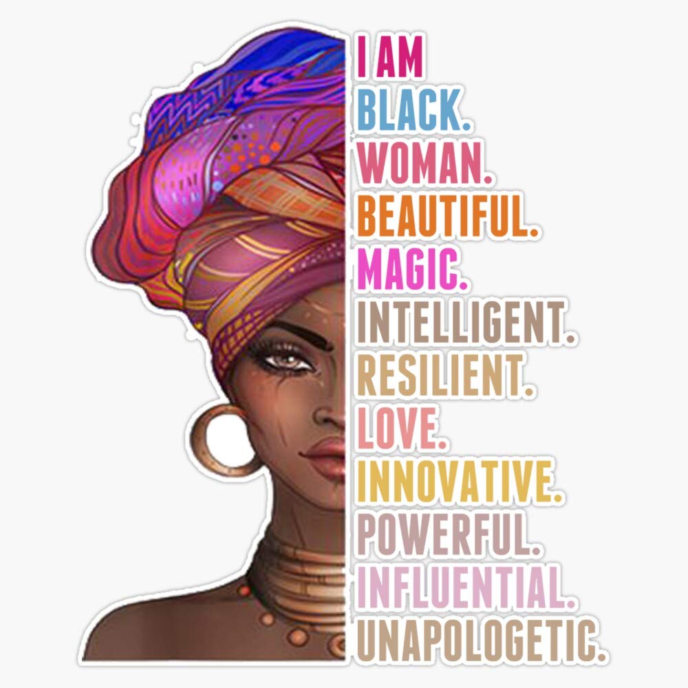 TCT Trading I Am Black Woman Black History Month 2020 Vinyl Stickers Waterproof Decal Car, Laptop, Bumper Stickers 5