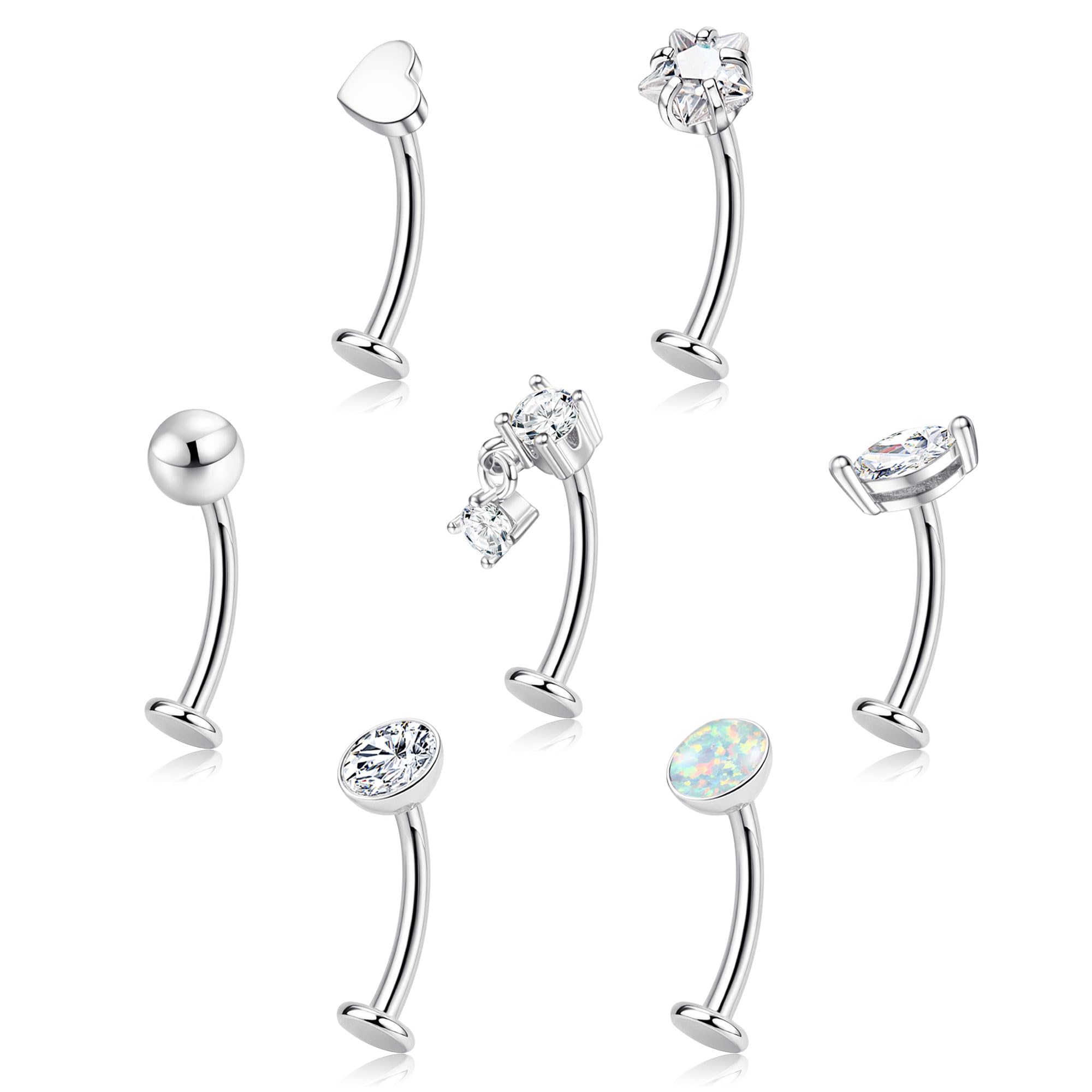 KRFY Piercings Ombligo para Mujeres, Oro/Plata Piercing Ombligo Acero Quirurgico