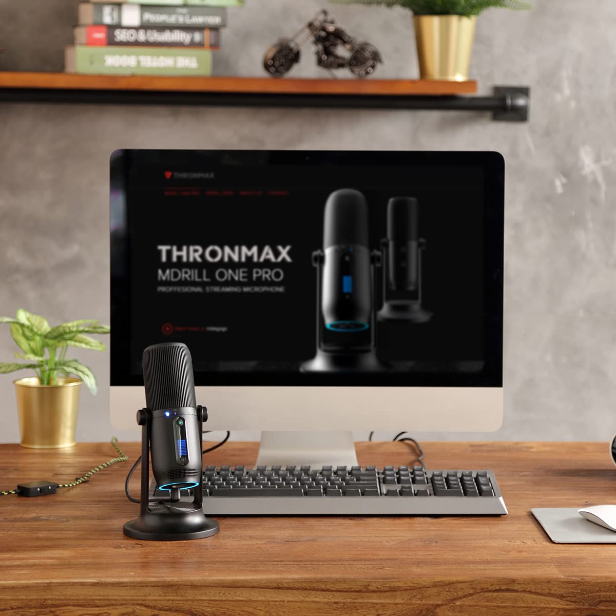 Thronmax Mdrill One (M2) Microfono a condensatore (nero) per registrazioni professionali HD (48 kHz) in qualità da studio per podcast / streaming / chat / gamePlay / Youtube / ecc.
