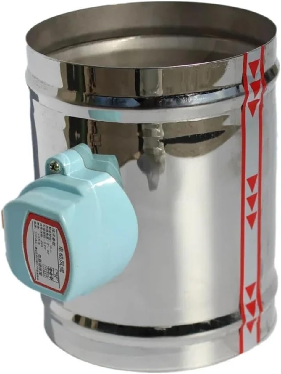 220V 24V 12V 110V 76mm Stainless Steel Electric Air Duct Damper Valve Air Motorized Valve for 3" Inch Ventilator Pipe Valve(220V)