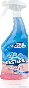 Resteril Antibakteriyel Durulama Gerektirmez Bebek Çocuk Oyuncak Kreş Yüzey Temizleyici Hijyen Spreyi 750ml