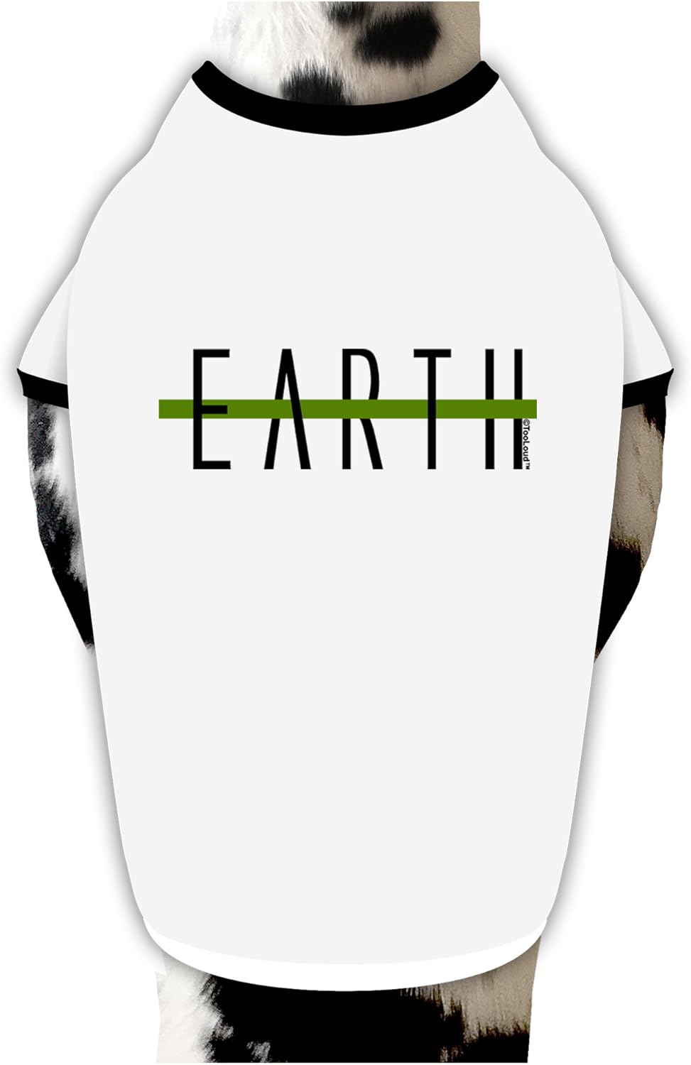 TOOLOUD Planet Earth Text Only Dog Shirt White with Black Medium