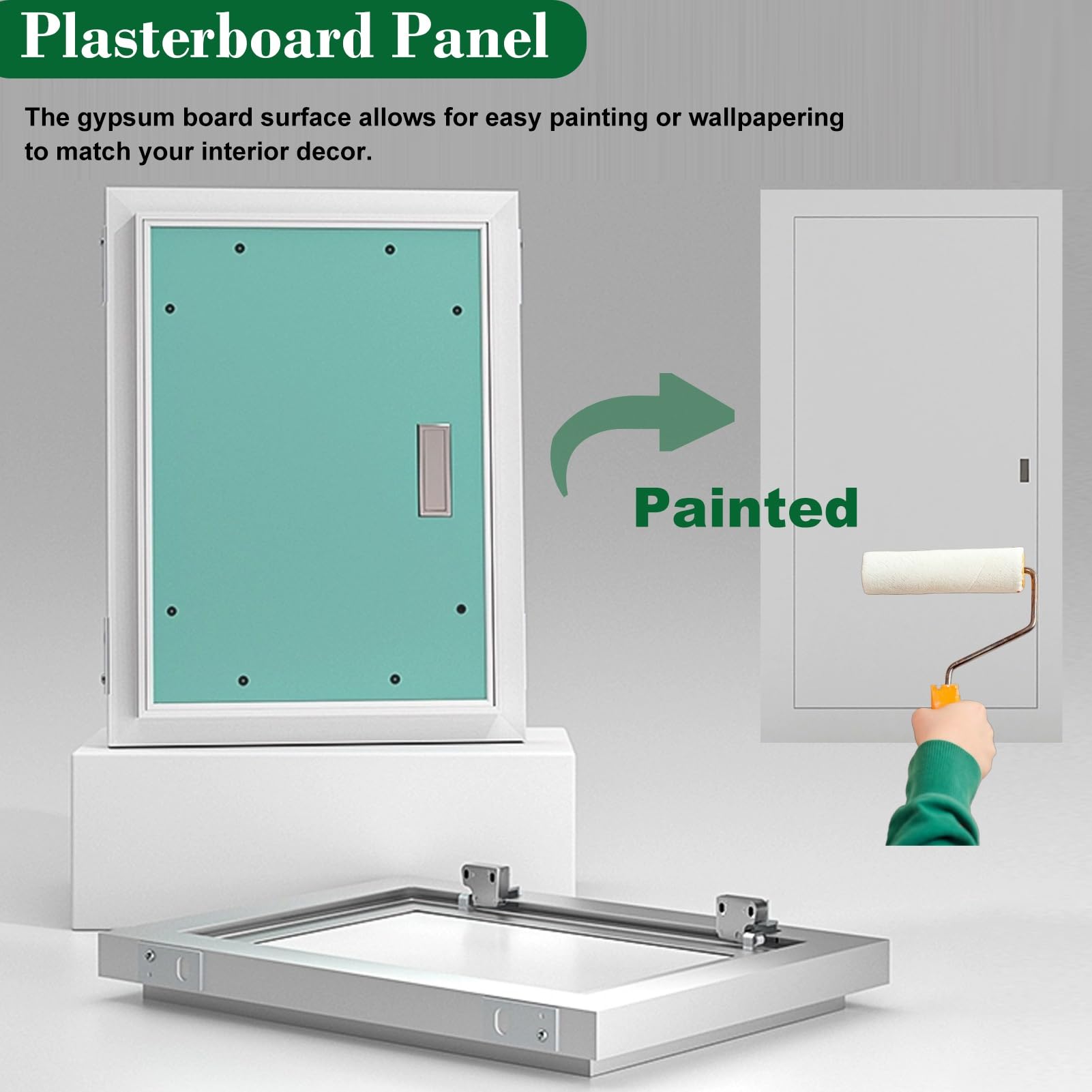 Genérico Panel de Acceso Alto y Estrecho de Doble Puerta para Paneles de Yeso, Puerta de inspección Oculta para Paneles de Yeso pintables para plomería y Electricidad, Puerta de Acceso con
