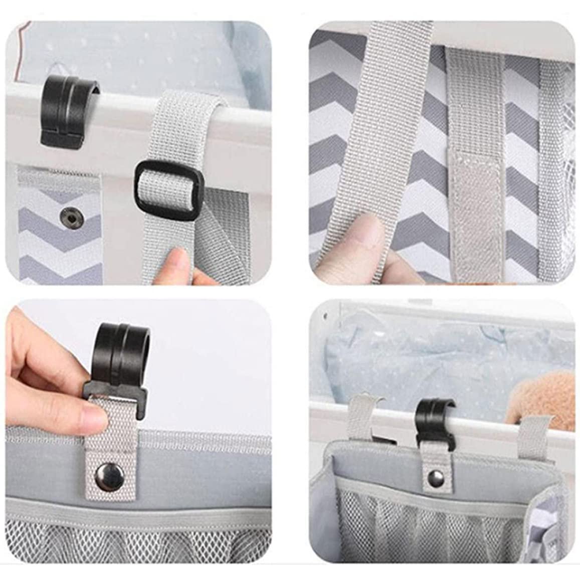 Organizer 3-in-1 Per Pannolini SUNVENO - Grigio, Appendiabile A Culla, Fasciatoio O Parete