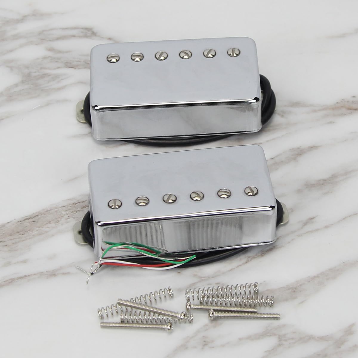 Neck Bridge Pickup Set FLEOR Humbucker Pickup Set For LP Style Guitars - Ceramic Neck & Bridge Pickups In Chrome FLEOR Humbucker Ceramic Pickups For LP Style Electric Guitar - Foto 6