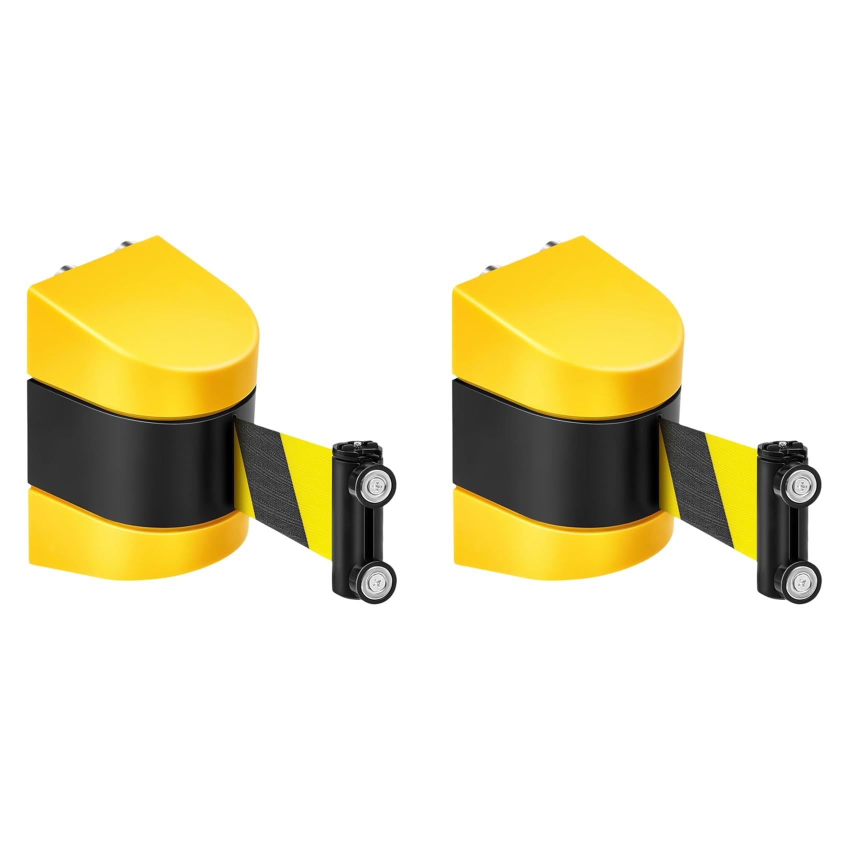 Jnchdghwa Yellow & Black 2Pcs 16.4 Ft Magnetic Retractable Wall Barrier Magnetic Wall Mount Crowd Control Retractable Safety Belt Striped Belt
