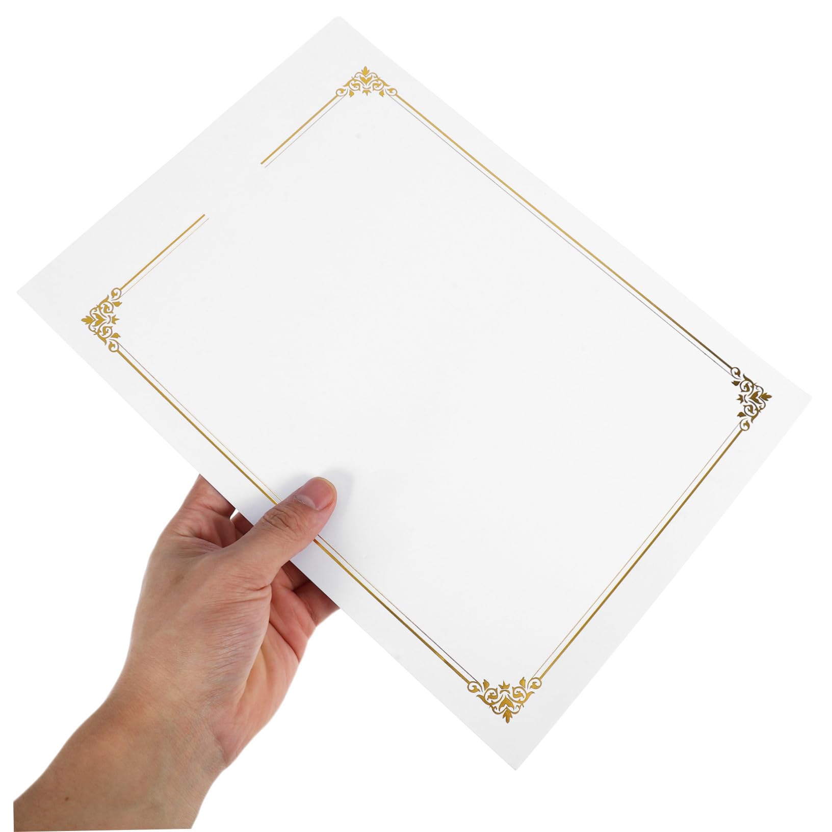 30 Piezas Papel para Certificados con Borde Cartulina Resistente con Lámina Dorada Diseño para Impresión Papel de Reconocimiento para Premios Académicos y Formación Profesional