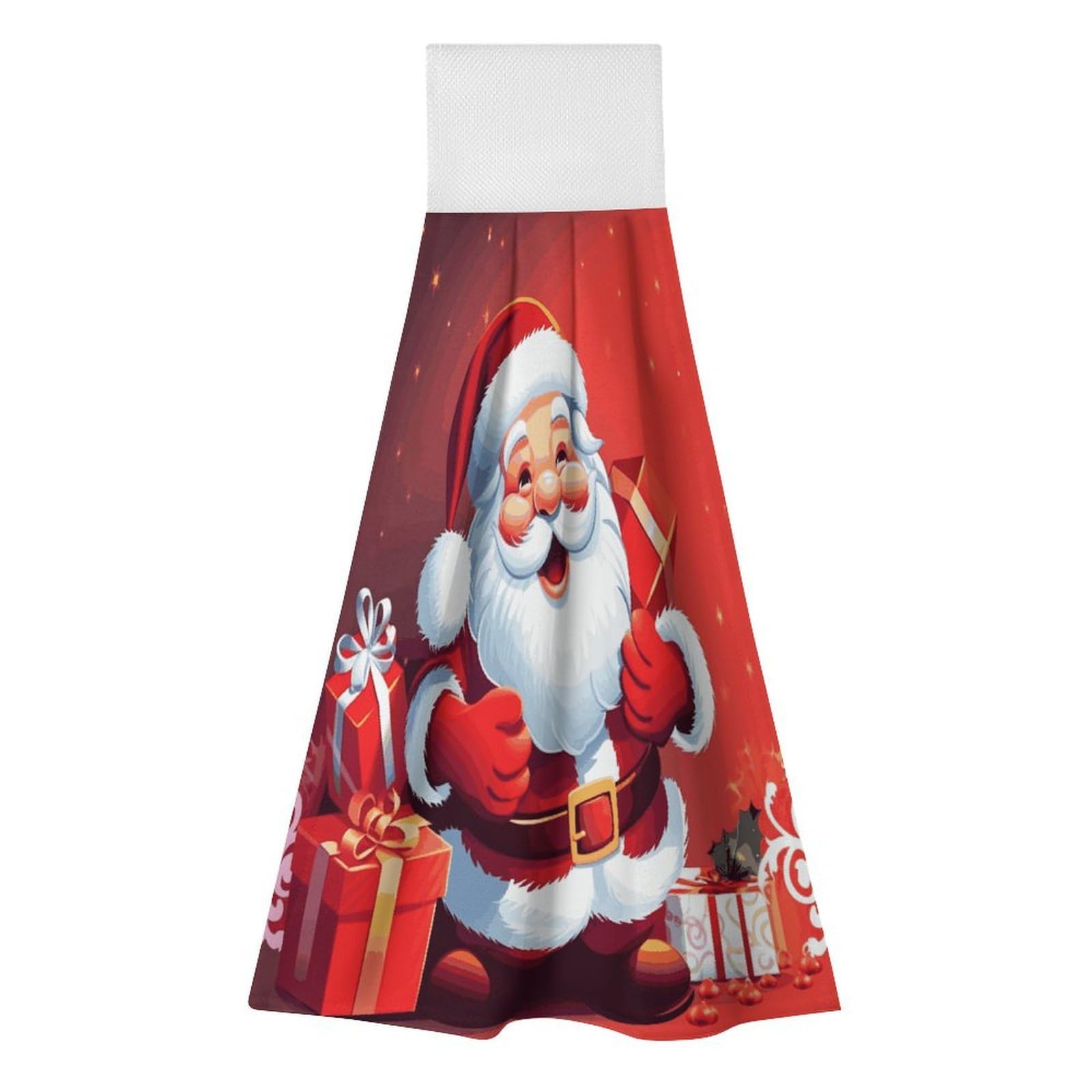 Khauerbc Style Santa Claus Xmas Gifts Hand Towel For Quick Drying & Absorbent,Kitchen Towels Polyester,11.9 * 11.6 In,Yoga Towel For Bathroom,Kitchen,Gym,Shower,Hotel,And Spa