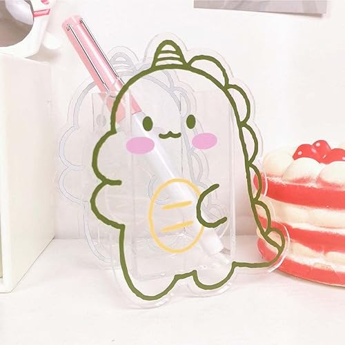 Kawaii - Soporte de acrílico para bolígrafos de escritorio de dibujos animados, organizador de brochas de maquillaje kawaii, adecuado para el hogar,
