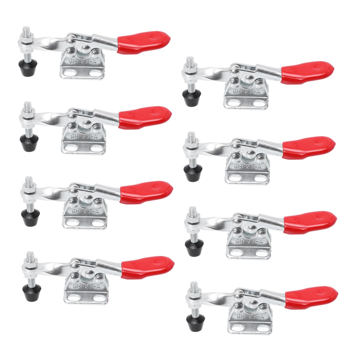 BUTIFULSIC 8 Pcs Quick Fixture Toggle Latch Clamp Hold down Toggle Clamp Quick Release Toggle Clamp Upgrade Horizontal Clamp Toggle Clamps Woodworking Heavy Duty Toggle Clamp Iron Silver