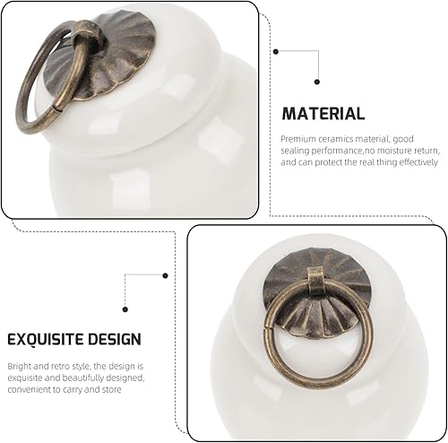 Miniatura 2 de 4 unidades de dispensador de té de té, recipientes de almacenamiento de decoración de tarro de caramelo con tapa, recipiente de té de porcelana para