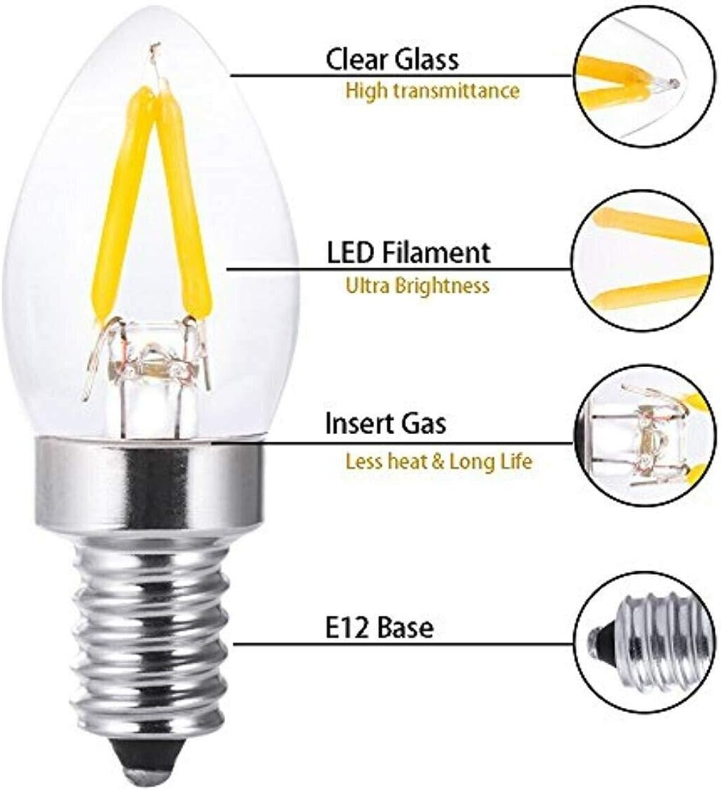 Authentic Crazy Deals Lxcom Lighting E12 C7 LED Filament 2W Night Light Bulbs 20W Replacement Vintage E12 Base Candle Bulbs Clear Warm White 2700K LED Candelabra Bulb for Christmas Holiday Home Decorative, 6 Pack Free Shipping Offer Lxcom Lighting E12 C7 LED Filament 2W Night Light Bulbs 20W Replacement Vintage E12 Base Candle Bulbs Clear Warm White 2700K LED Candelabra Bulb for Christmas Holiday Home Decorative, 6 Pack