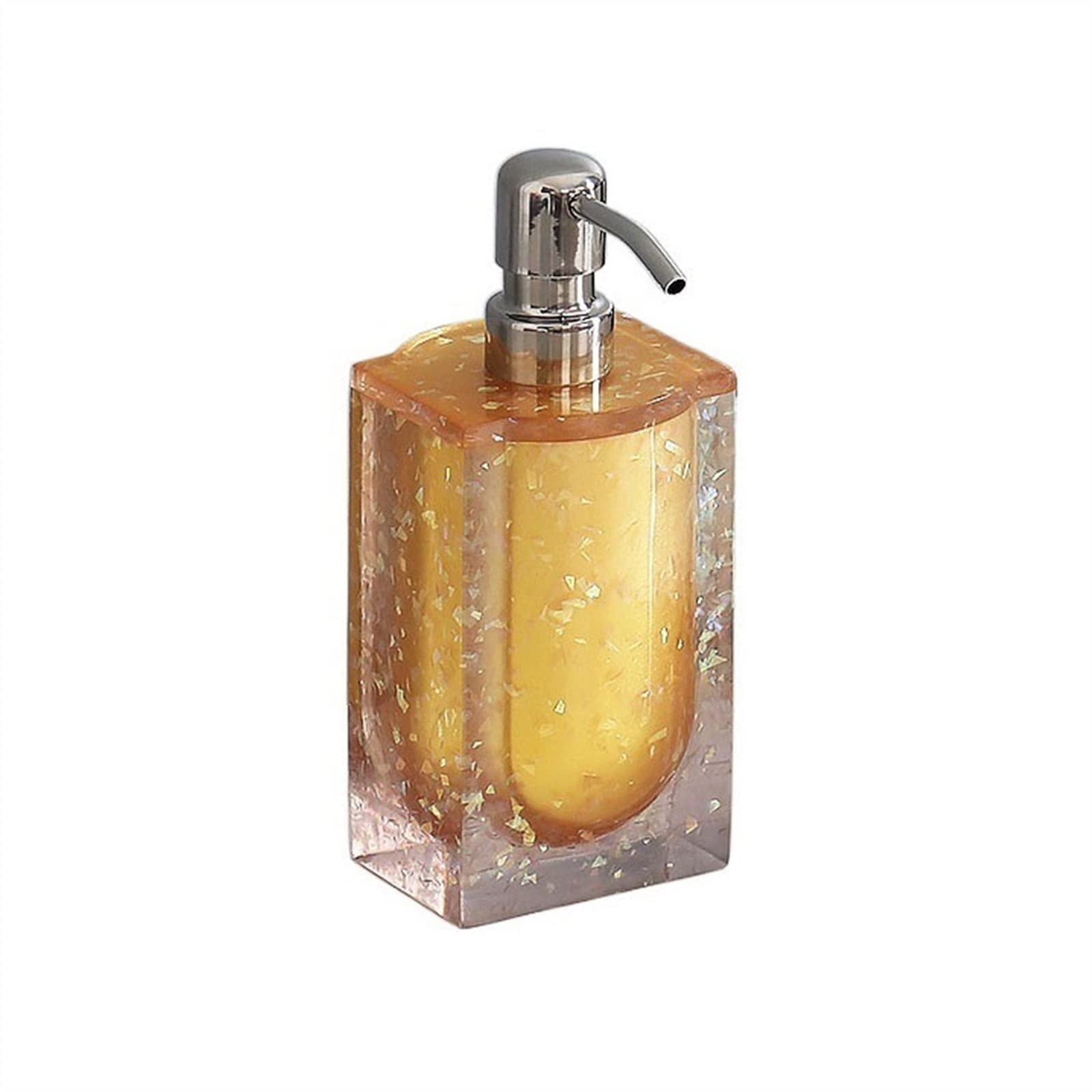 Distributeur de Douche, Distributeur de Savon en résine légère, 400 ML, Grande capacité, Distributeur de Liquide, tête de Pompe en Acier Inoxydable, Lotion (Couleur : Jaune)