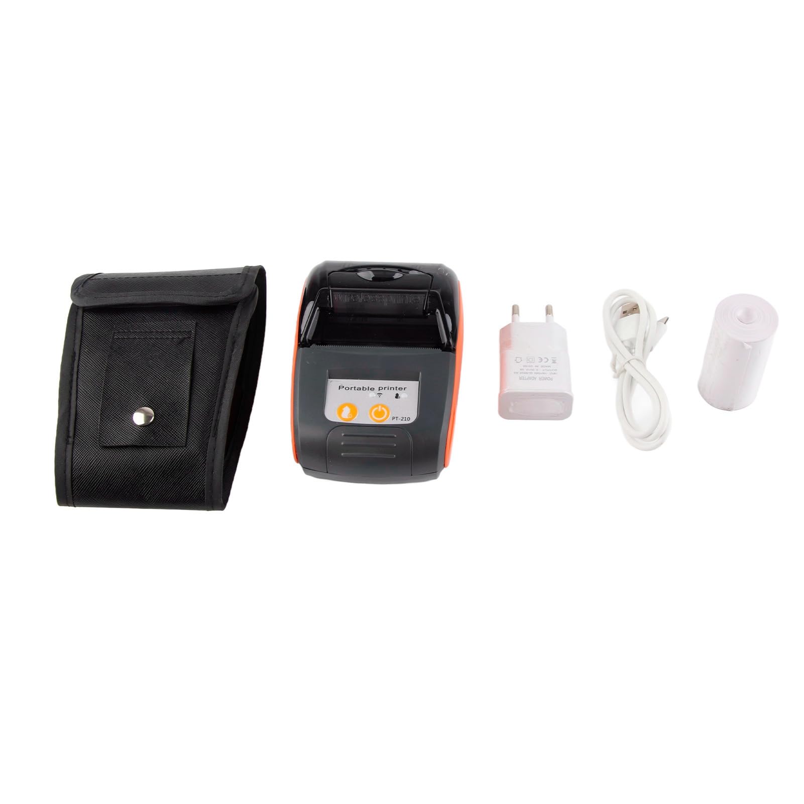 Socobeta Impresora de Tickets de Recibos Bluetooth 4.0 Impresora térmica inalámbrica USB con batería de Iones de Litio Recargable de 1500mAh 7.4V(Enchufe de la UE Naranja)