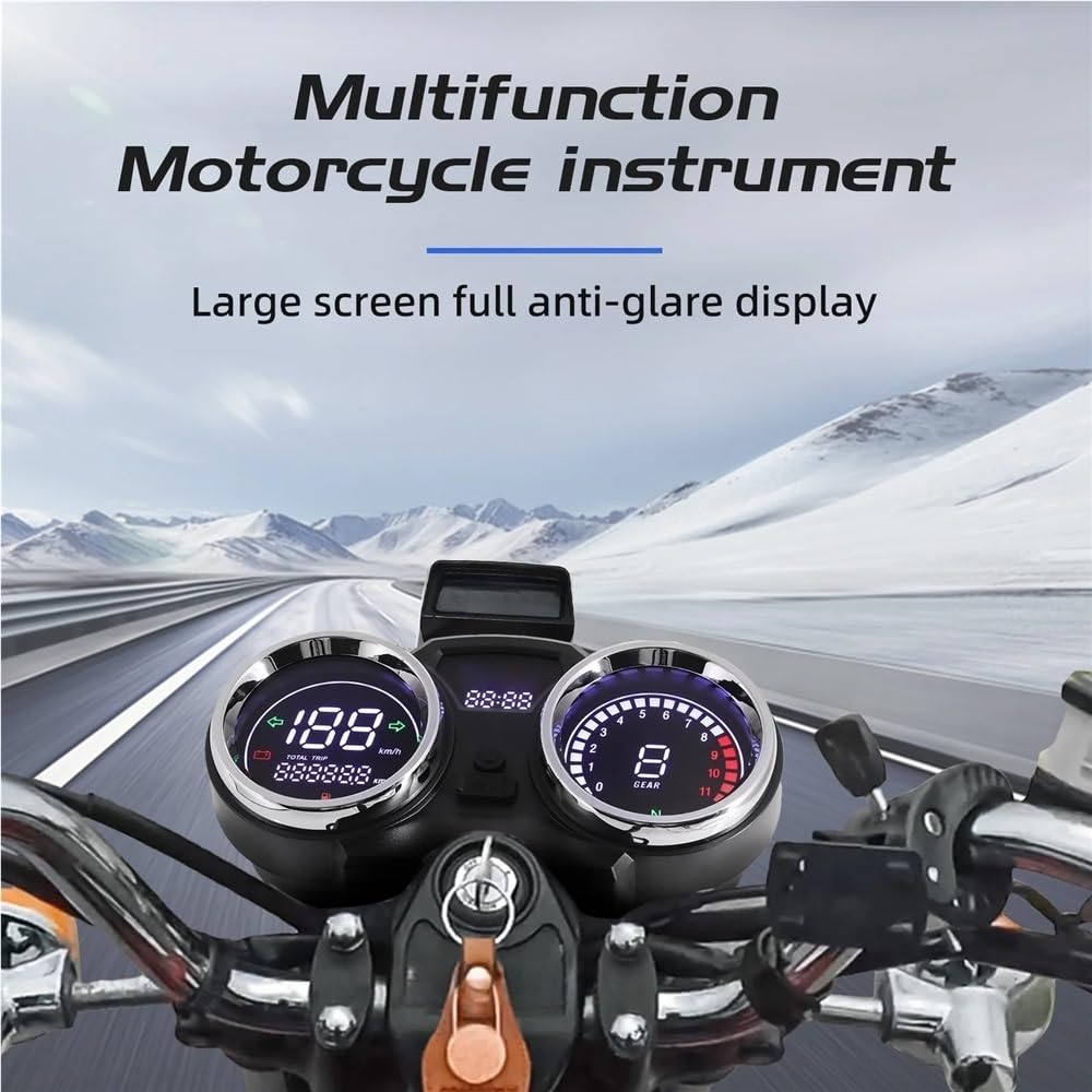 odómetro Odómetro Universal LCD para motocicleta, velocímetro, tablero Digital, de instrumentos, contador horas, tacómetro con engranaje