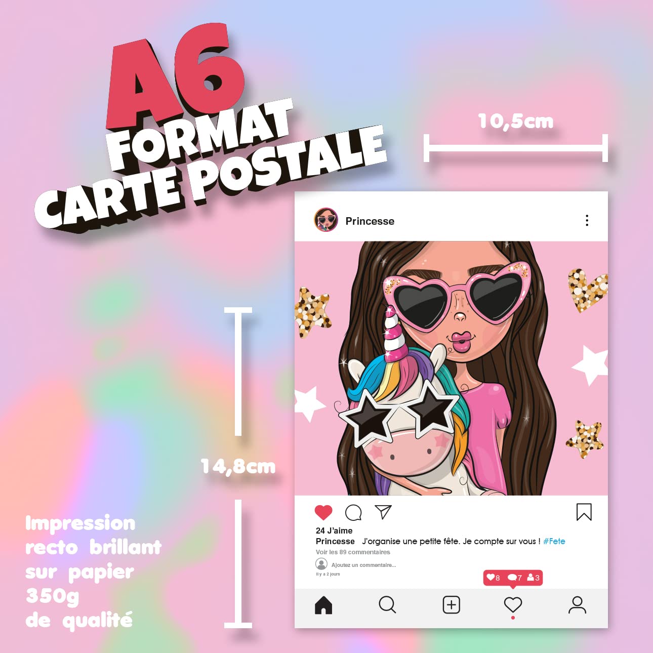 Lot De 12 Cartes Invitation Anniversaire Enfant Princesse Avec Enveloppe 8 5cm 1