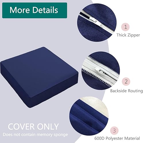 Miniatura 2 de Sqodok - Fundas de cojín de patio de 24 x 24 pulgadas, impermeables, de repuesto, para exteriores, 2 fundas de cojín, para sofá modular, silla de