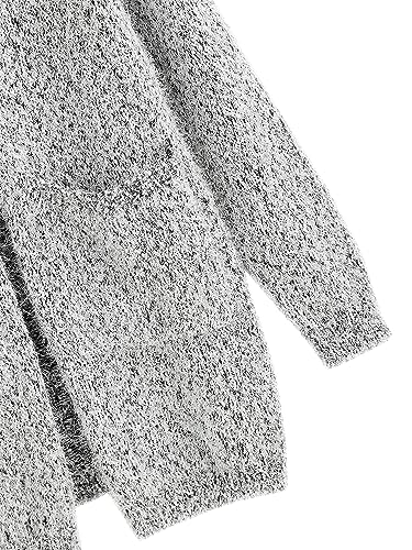 ZAFUL Womens Open Front Fuzzy Cardigan Sweaters Long Sleeve Oversized Loose Knit Sweater with Pockets4