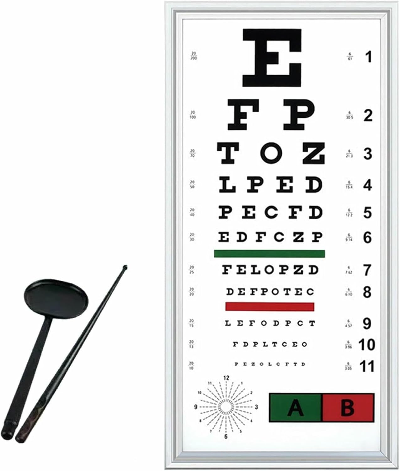 Standard Snellen Eye Chart, LED Eye Chart Light Box, 2.5m Measurement Distance and Remote Dimming, No Fade and No Glare, for Clinics, Schools, Optical Shops