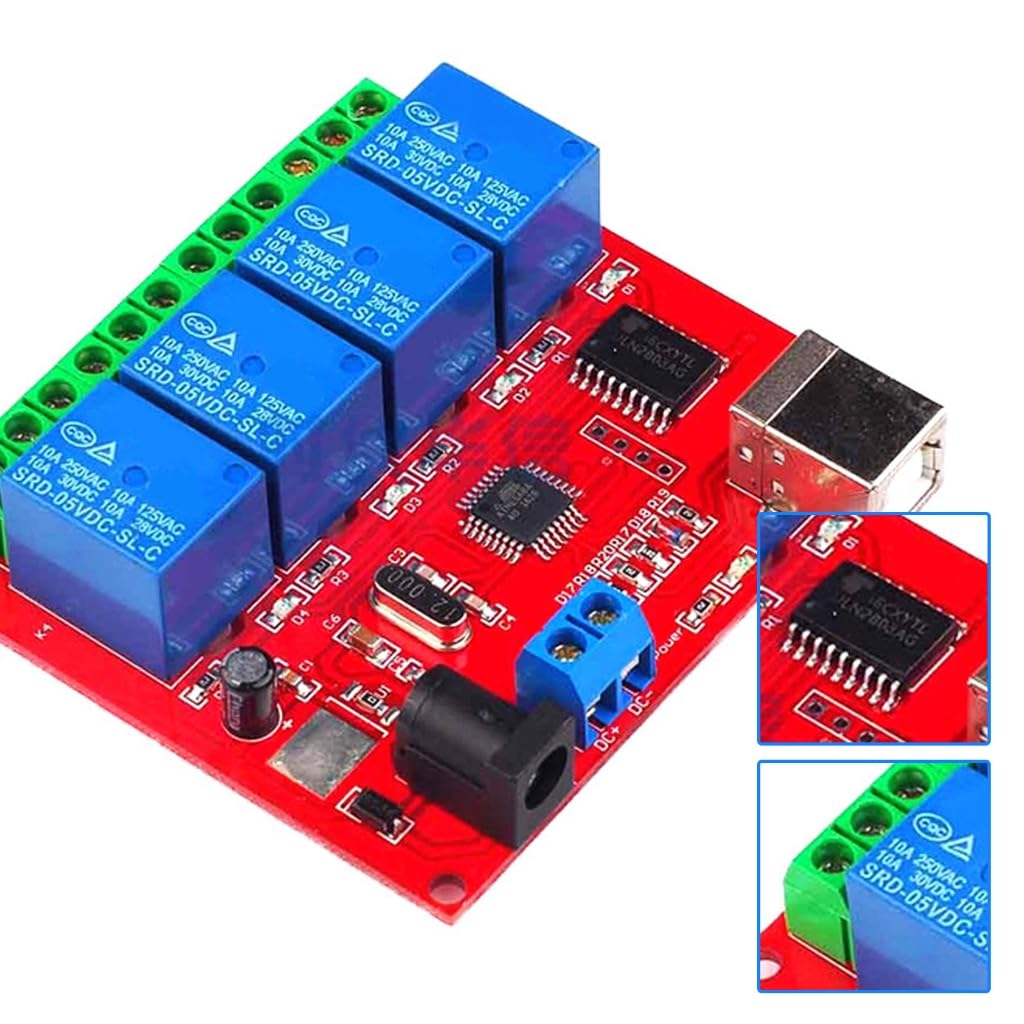 4 Channel 5V 12V 24V USB Relays Module Computer Intelligent for Automation