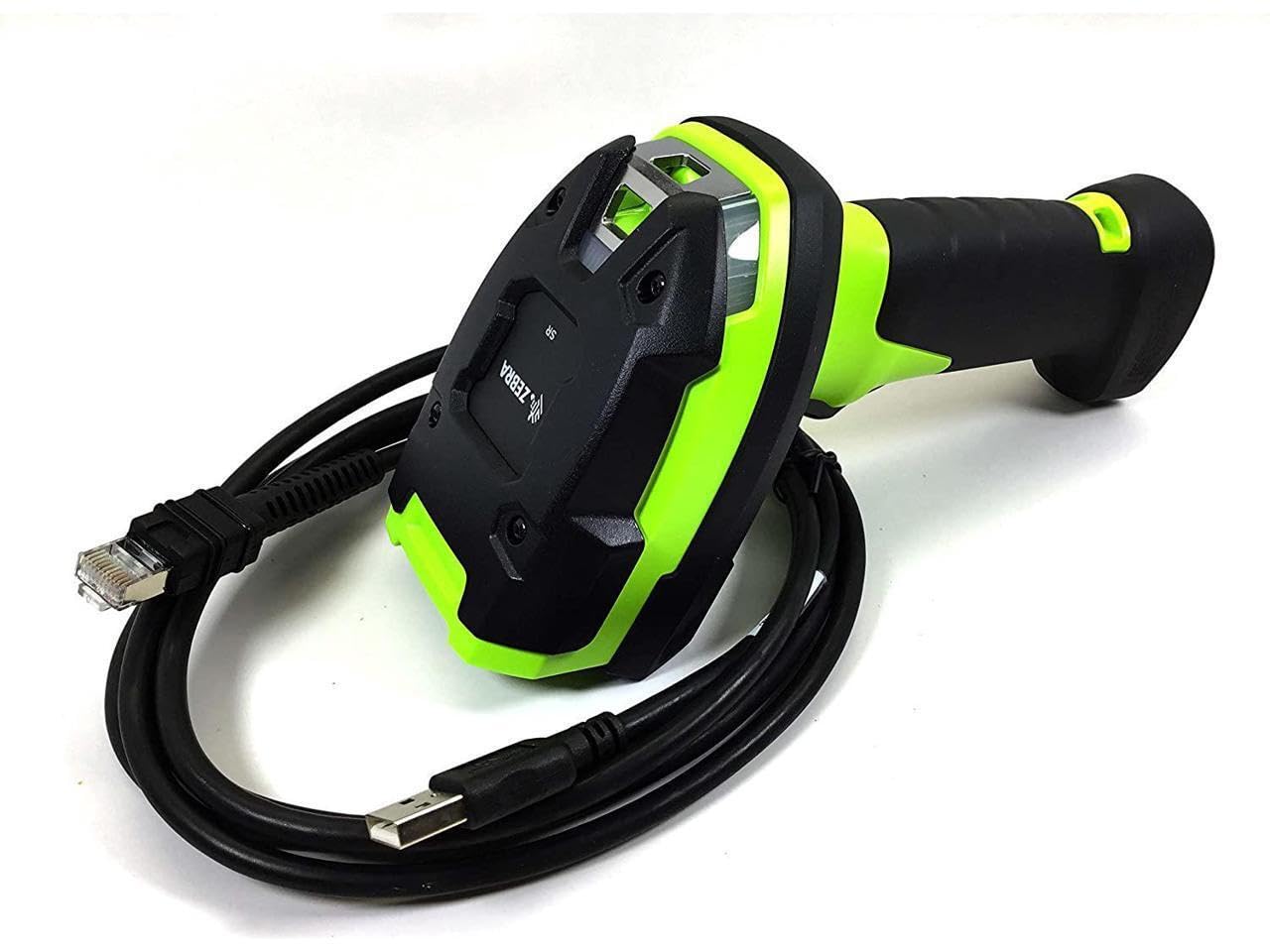 Zebra LI3608-SR Series Rugged Corded Handheld Standard Range Linear Imager with High-Current Shielded USB Cable, Industrial Green