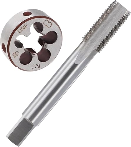 Miniatura 2 de yeesport 58 "-18 UNF Juego de roscas y troqueles, rosca de máquina, troquel de rosca redonda, para roscar hierro fundido de aleación de aluminio de