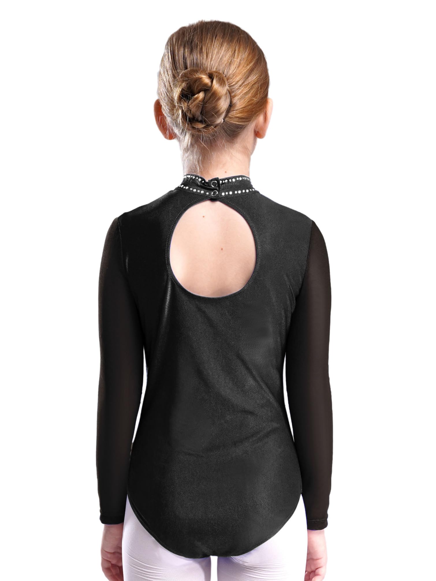 TiaoBug Conjunto De Baile para Niñas Leotardo Gimnasia Rítmica Manga Larga con Pantalones Cortos Y Leggings Traje De Patinaje Artístico