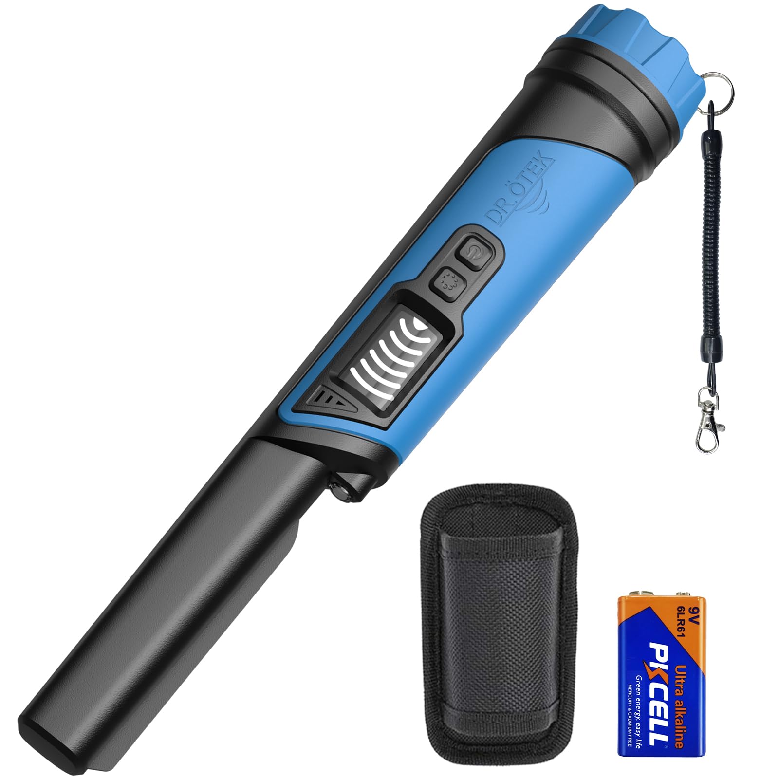 DR.ÖTEK Metal Detector Pinpointer for Adults & Kids, Handheld Pin Pointer Wand with LCD Screen, Fully Waterproof, 360°Detection, 3 Modes, Exclusive Interference Cancellation for Treasure Hunting