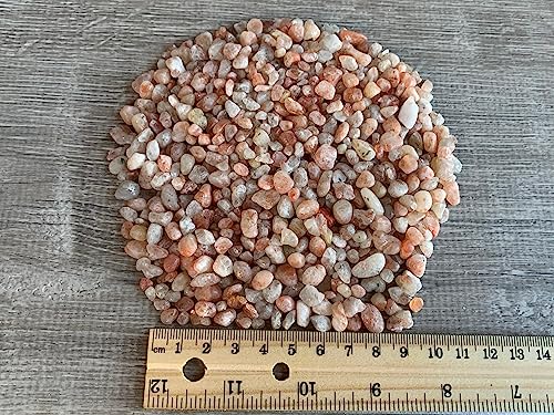 Image of 2 oz Lot Natural Semi Tumbled Gemstone Chips, Crushed Mini Crystals, Undrilled Crystal Chips (Sunstone)