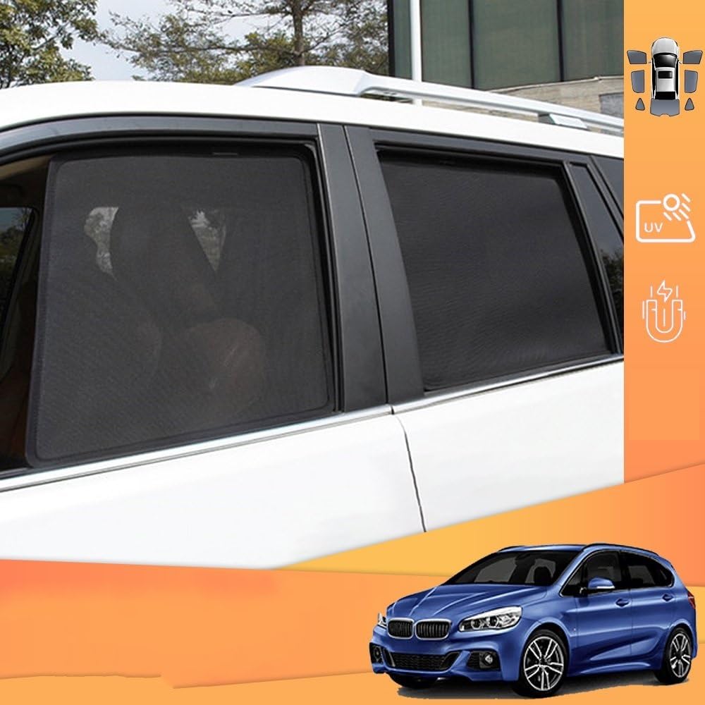 Zonnescherm Auto Zonnescherm Voor BMW 2 Serie Voor F45 5 Zetels 2014-2021 Zijruit Zonnescherm Auto Gordijn Magnetische Zonneklep Zonnescherm Met Clip Shade (Kleur : 6 pcs