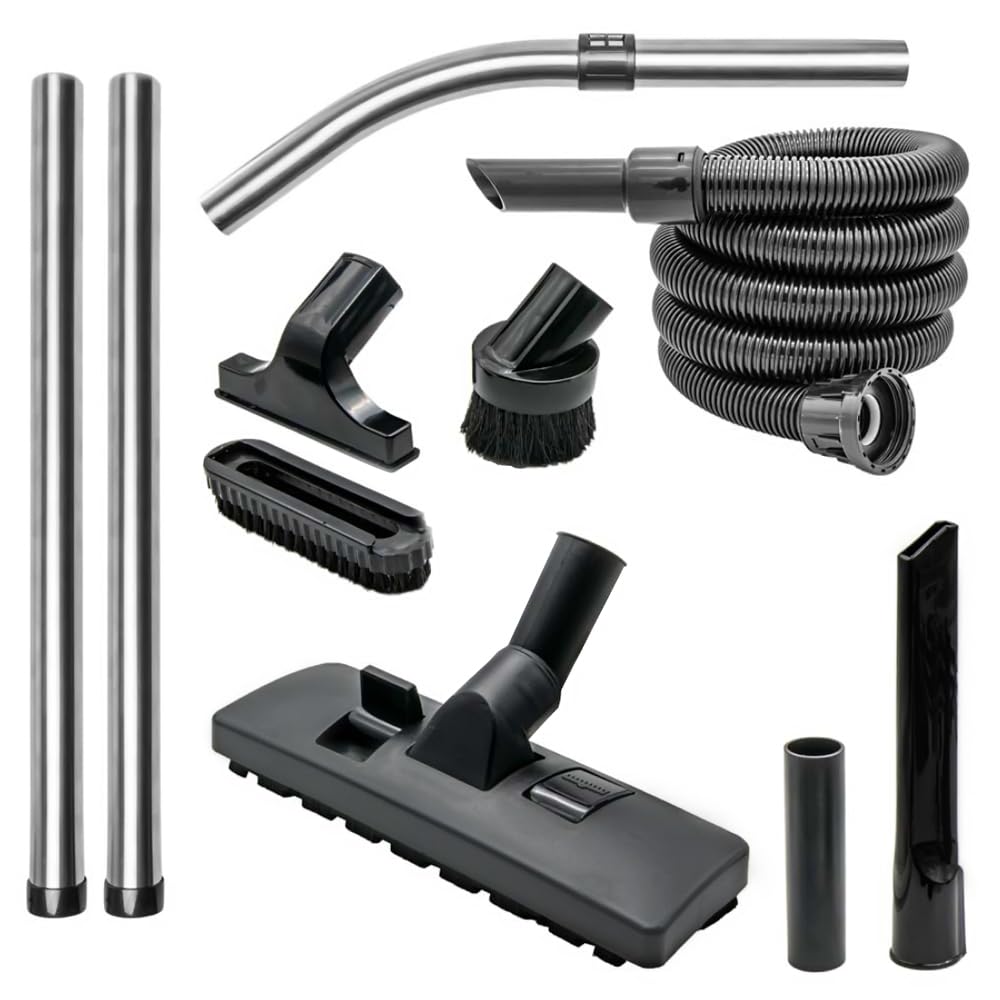 PRIMEBAG Schlauch Set kompatibel für Kärcher WD Serie WD1 WD2 WD3 WD4 WD5 WD6 WD7 Saugschlauch, 3-teiliges Rohr, Bodendüse, Fugendüse, Bürsten II Nass-/Trockensauger Zubehör 9-teilig