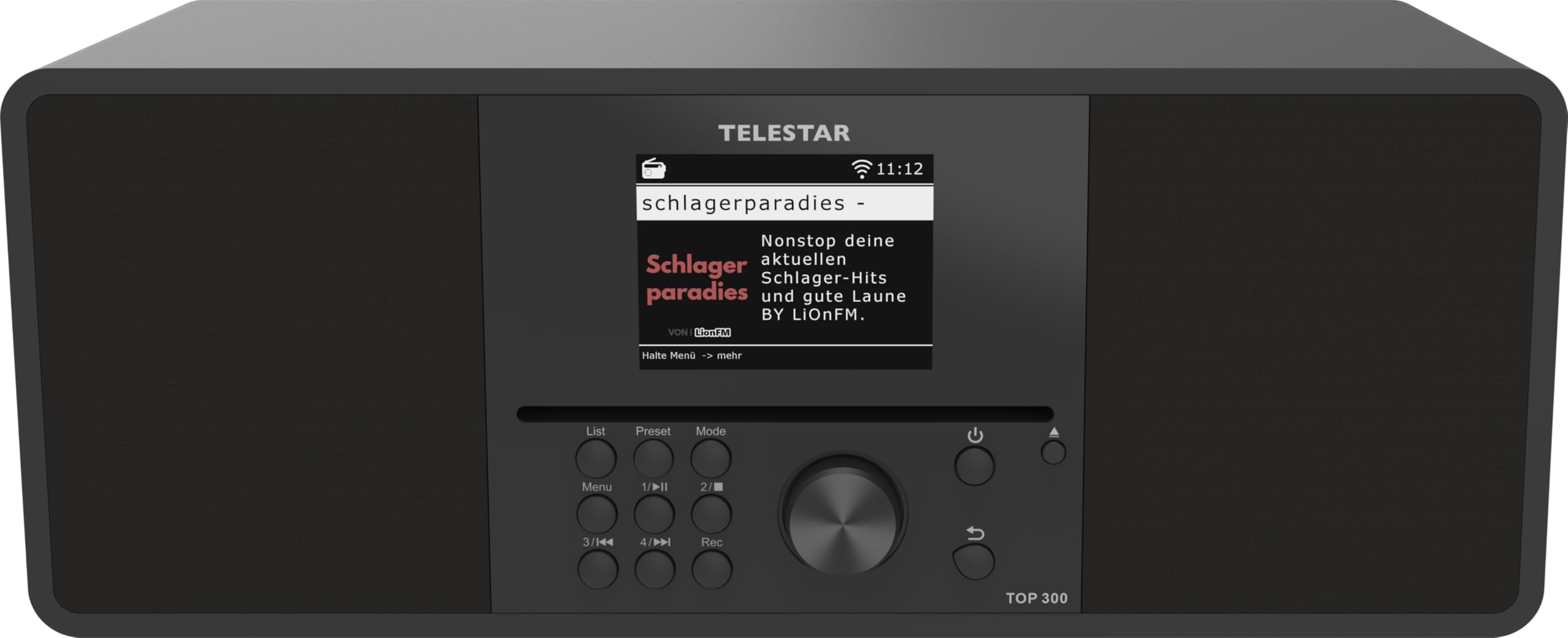 TELESTAR TOP 300 – DAB+/Internetradio mit CD-Player (Stereo, 2 × 15 W, Streamingdienste, Bluetooth Audio-Streaming & Sendefunktion, USB-Recording, Notfallwarnsystem) – Schwarz