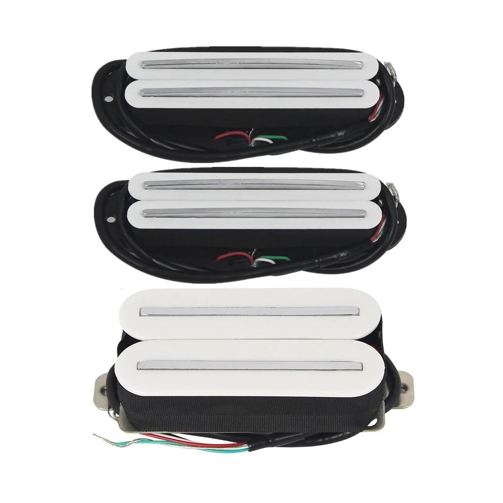 Juego De 3 Pastillas De Guitarra Acústica De Cerámica Bobina De Doble Pista Accesorios Para Instrumentos Color Blanco