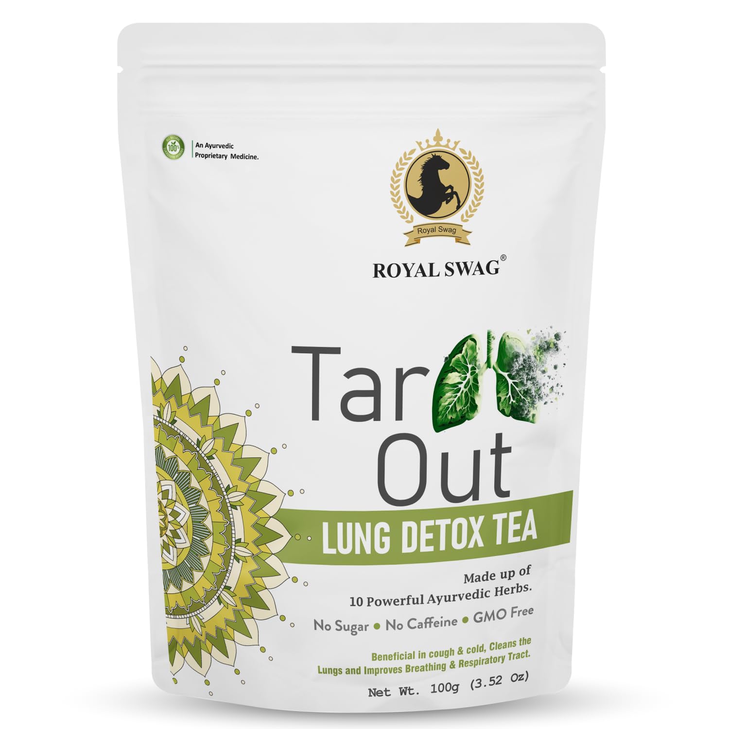 ROYAL SWAG Lung Detox Herbal Tea for Smokers & Pollution | Ayurvedic Tar Cleanse | Supports Respiratory Health | 100% Natural Ingredient | 100g