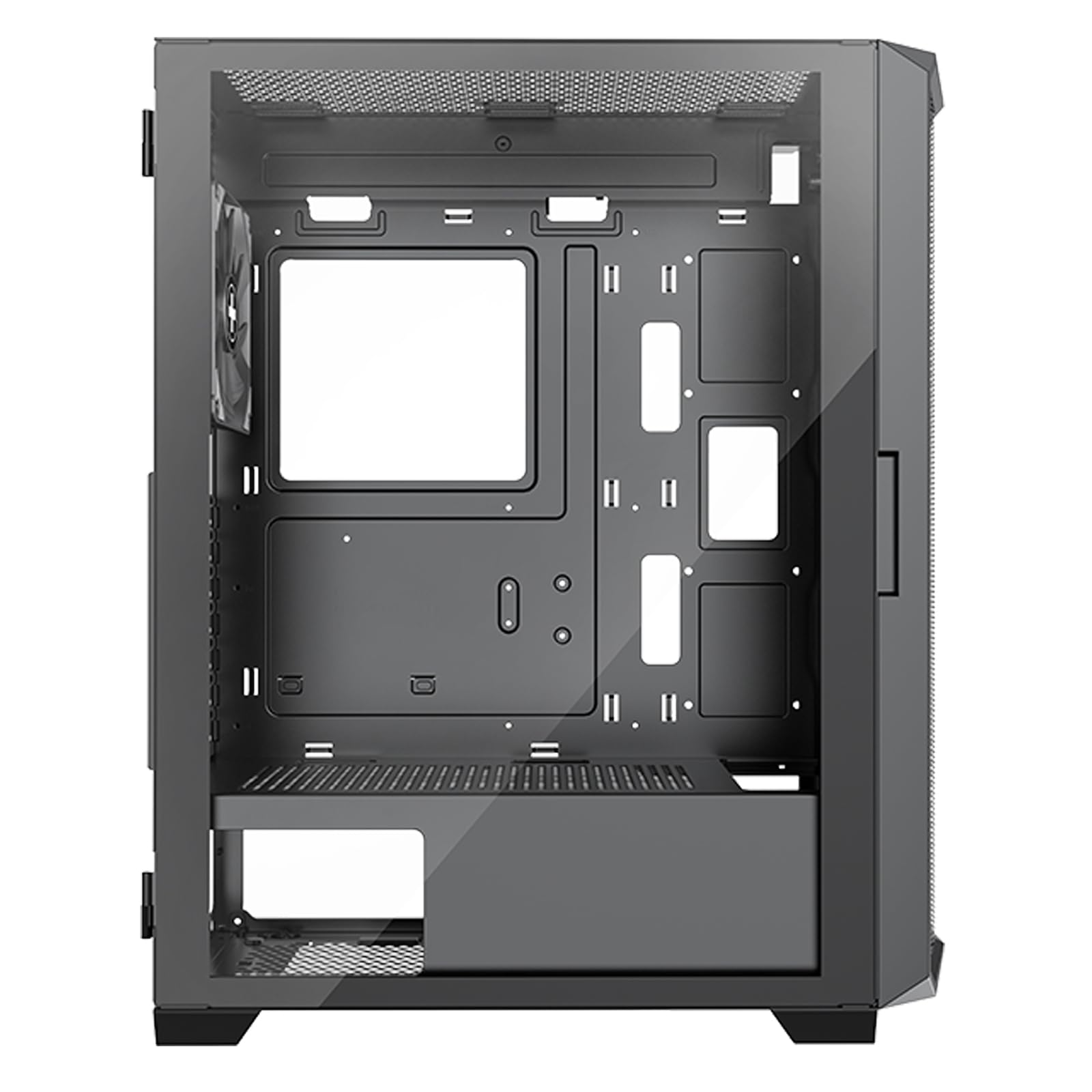 Xilence X613 XILENT Blade II Gaming PC Case, 3 x 120 mm ARGB Fans, ATX Midi Tower Case, Mesh Front Panel for Good Airflow and PWM/ARGB Control Board, pannello laterale in vetro senza viti, nero