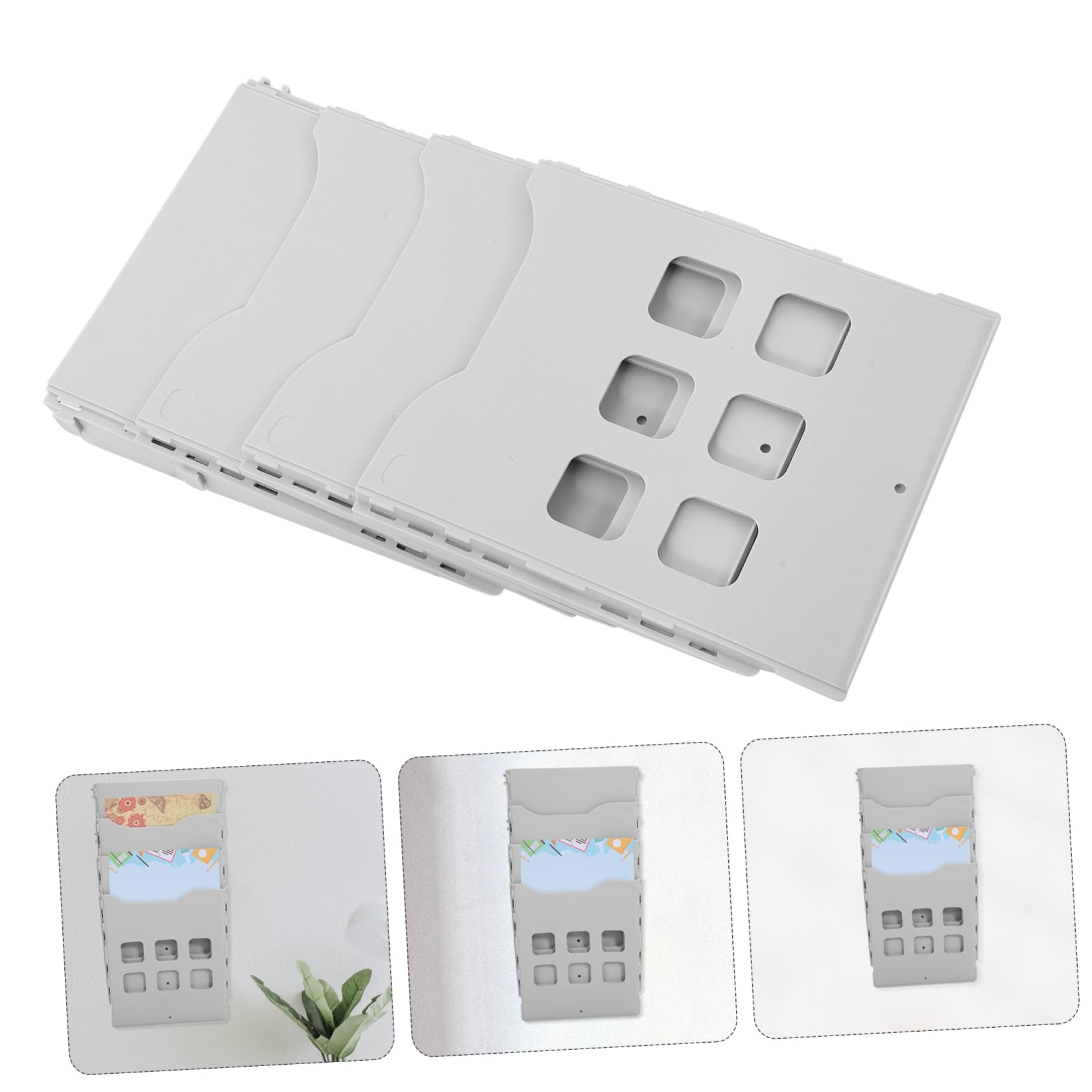 DOITOOL Porte-fichiers Mural Multi-grilles, Organisateur de Documents en Plastique, Grosse Capacité, Structure Robuste, pour Bureau et École