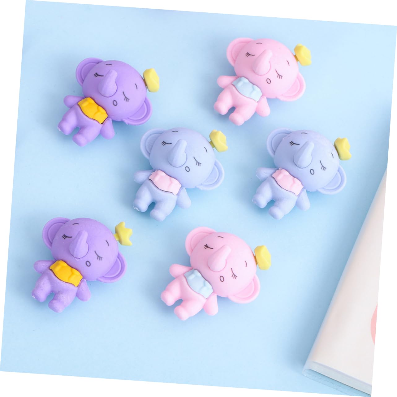 Uonlytech Gomme Éléphant Adorable 36 Pièces en Tpr, Gomme Scolaire