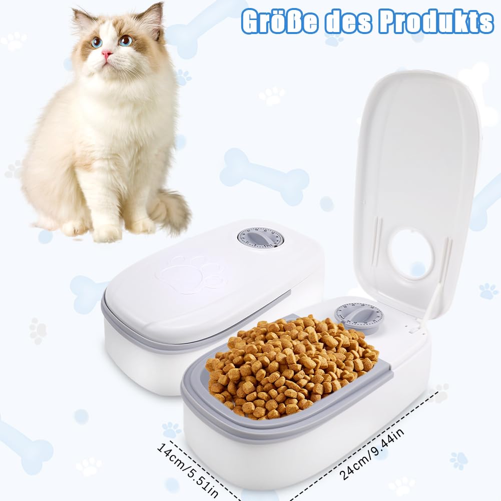 Tyafzzn Automatic Cat Feeder for Meals Automatic Cat Feeder, Automatic Feeder for Cats and Small Dogs, gray - Image 4