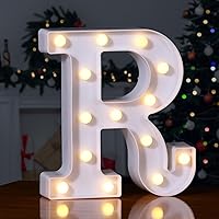 Vista 395 de Foaky LED Letter Lights Sign Marquee Light Up Letters Sign for Night Light Wedding/Birthday Party Battery Powered Christmas Lamp Home Bar