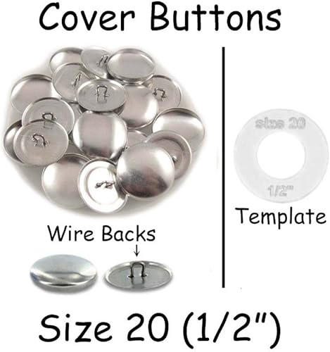 Miniatura 7 de I Craft for Less - Botones de tamaño 20 (12") para cubrirautocubrir botones con respaldo de alambre, cantidad de 25 unidades (con herramienta de