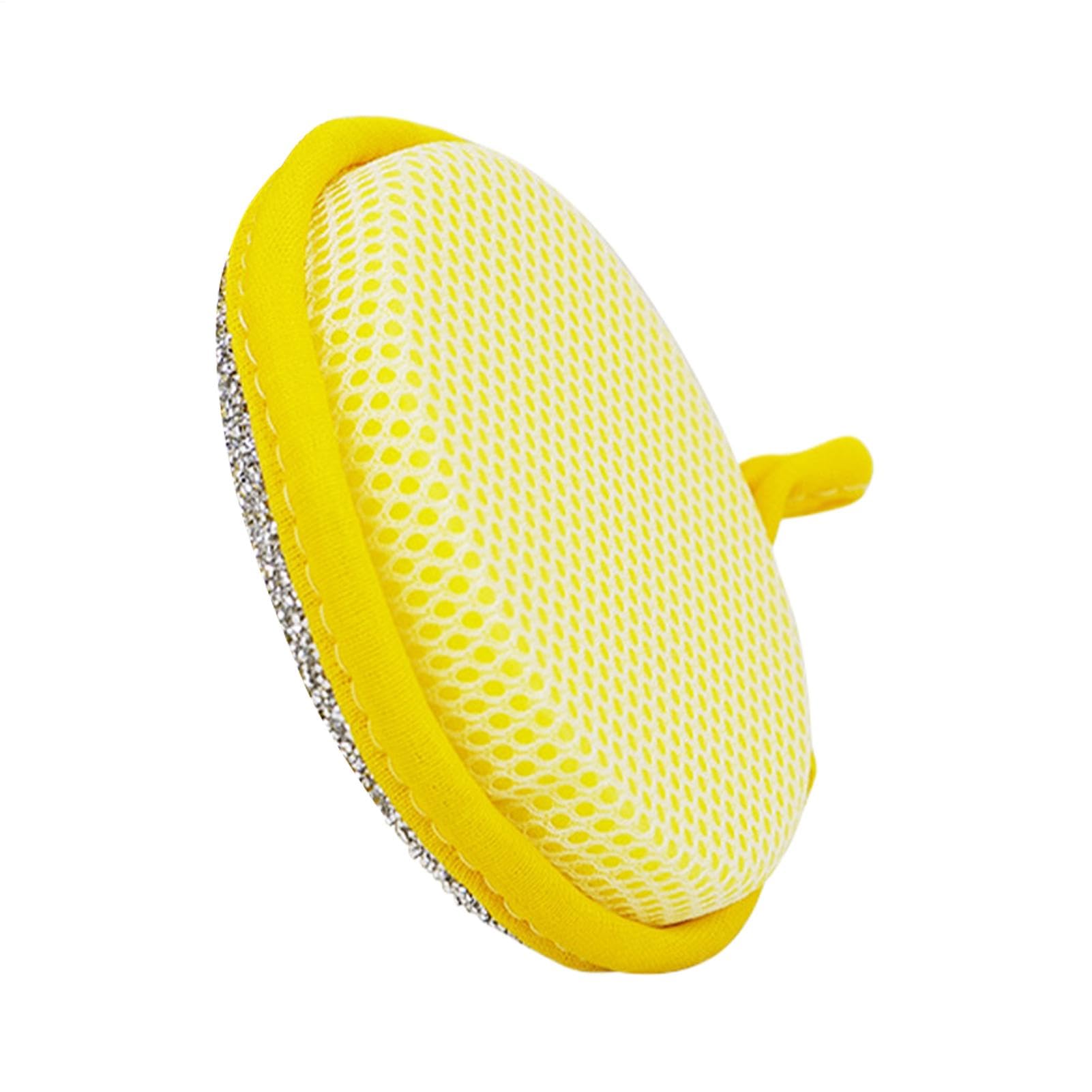 Scratch Free Scrub Sponges, Kitchen Sponges for Washing Dishes | D Round Sponge for Scrubbing Dishes - Round Kitchen Cleaning Tool for Plates, Dishwashing Sponges for Plates, Pots