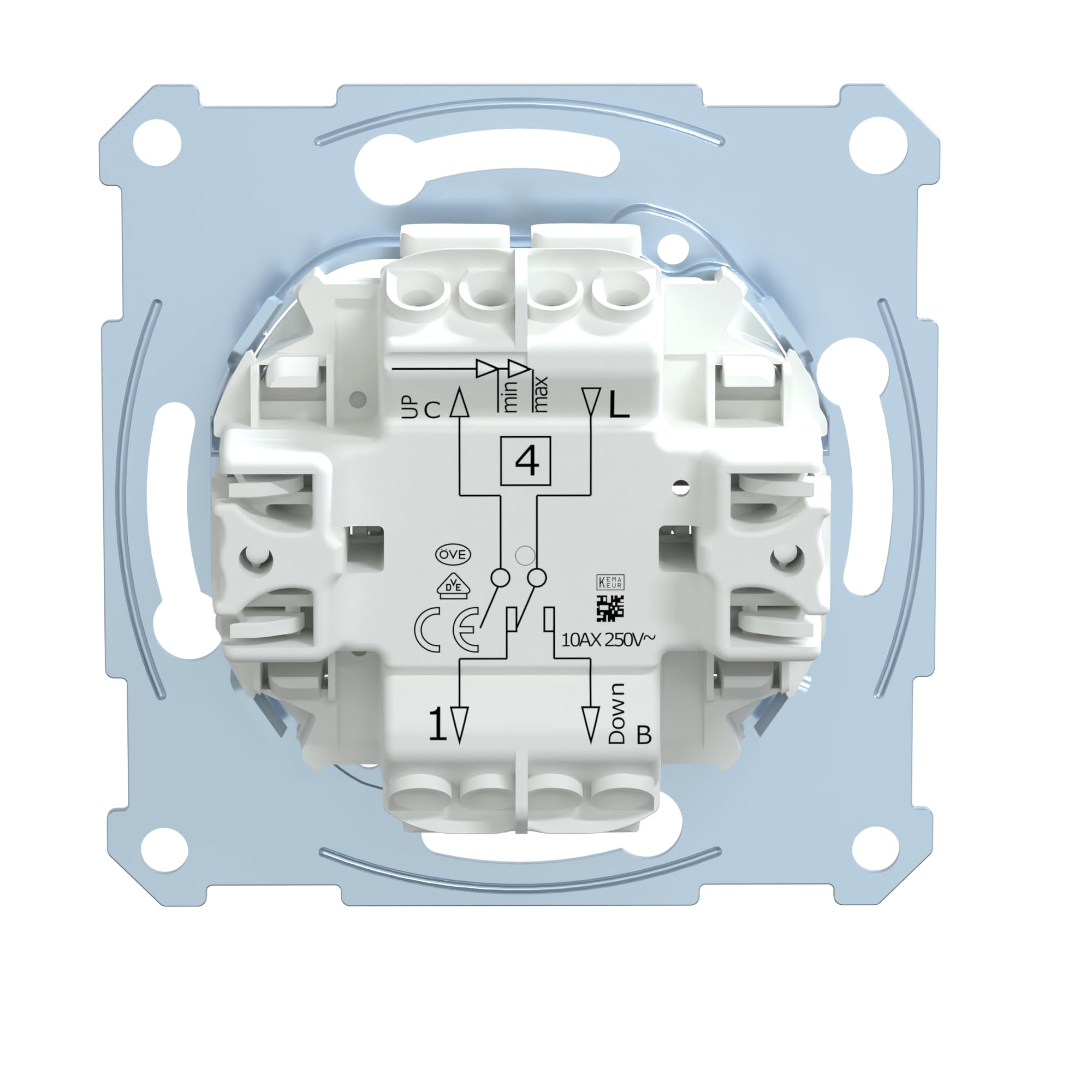 Schneider Electric Merten Rollladenschalter-Einsatz mit Zusatzkontakt, 1-polig, 10 AX, AC 250 V, Unterputz, Steckklemmen, Artikelnummer MEG3714-0000 (Packung mit 2)